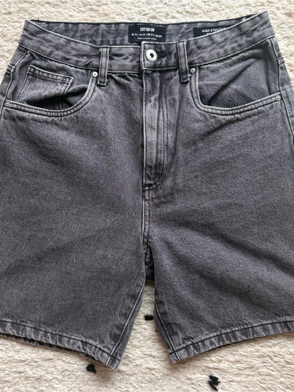 Cotton On High Straight Bermuda Denim Shorts